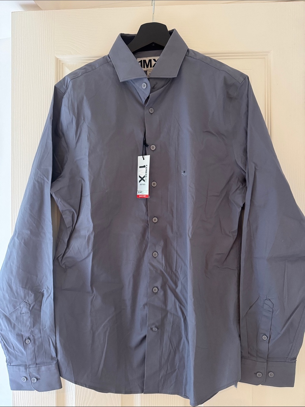 1MS EXPRESS Men's Dress Shirt in Charcoal Gray